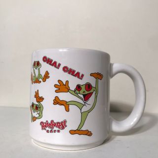 Rainforest Cafe Coffee Ceramic Mug Cup Green Tree Frog Cha Cha 1998 Vintage Vtg