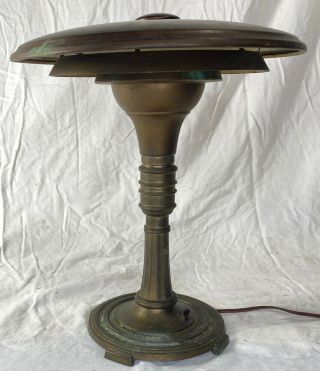 Vintage Machine Age Art Deco Sight Light Table Desk Lamp by Leroy Doane 2