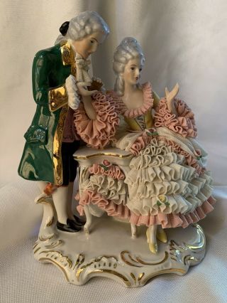 Dresden Germany Victorian Figurine Man And Woman