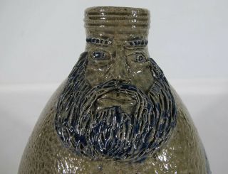 Orig Billy Ray Hussey Cobalt Decorated Stoneware Bellarmine Jug Kiln 54 Nr Yqz
