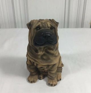 Vintage By Castagna Dog Chinese Shar Pei Figurine 1988 Made In Italy