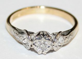 Vintage 18ct Gold Diamond Solitaire Engagement Ring Size K