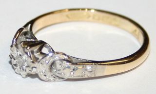 Vintage 18ct Gold Diamond Solitaire Engagement Ring Size K 2