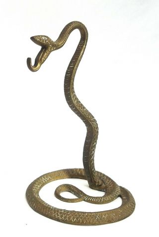Antique German Figural Brass Snake Cobra Pocket Watch Stand Holder