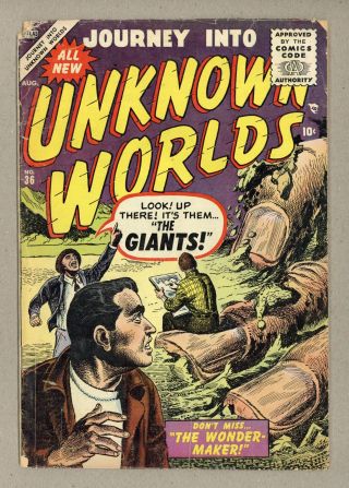 Journey Into Unknown Worlds 36 Gd - 1.  8 1955