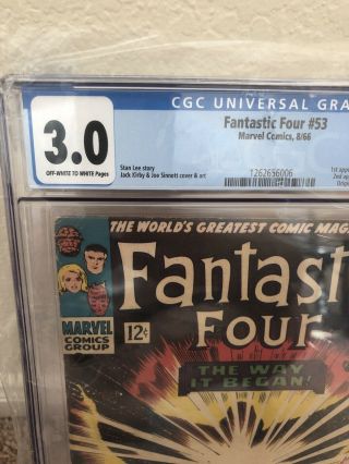 FANTASTIC FOUR 53 CGC 3.  0 2ND APPEARANCE BLACK PANTHER 1st Appearance Claw 2