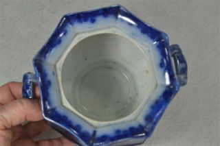 antique sugar bowl flow blue china porcelain Formosa 1860 3