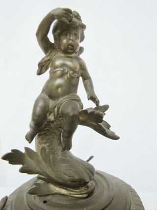 Antique Late 18th Early 19th Century French Ornamental Enfant au Poisson Statue 2
