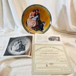 Vintage Norman Rockwell A Couple’s Commitment Collectible Plate 8 1/2”
