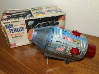 Vintage Apollo Z Toy Moon Traveler Space Command Ship Tin T.  N.