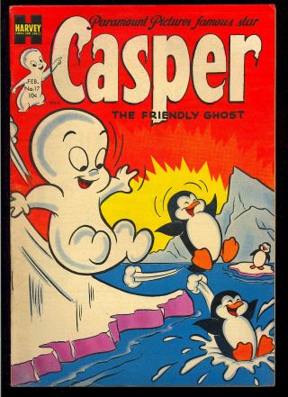 Casper The Friendly Ghost 17 Early Harvey Golden Age Comic 1954 Fn - Vf