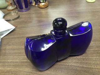 Vintage Guerlain Baccarat Cobalt Blue Perfume Bottle With Stopper