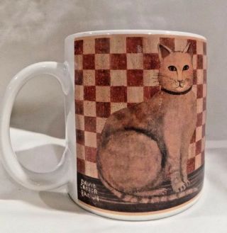 David Carter Brown Coffee Cup Mug Country Kitties Orange Tabby Cat 2004