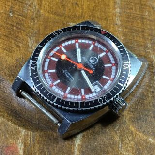 Vintage Aquadive Diver Automatic 17 Jewels Swiss Made Wristwatch