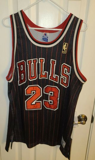 Vtg Authentic Michael Jordan Chicago Bulls Nba @50 Gold Logo Champion Jersey 48