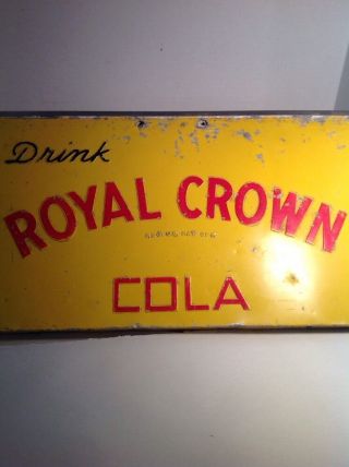 Vintage Drink Royal Crown Cola Sign Embossed Cooler Chest Lid Rc Soda Man Cave
