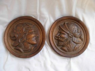 Antique French Hand Carved Walnut Wood Panels,  Late 19th Century.