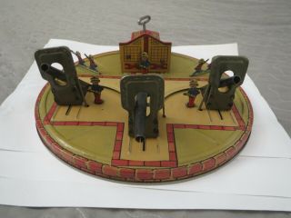 Vintage 1930s Rare Wind Up Tin Toy Louis Marx Coast Defense Military Toy