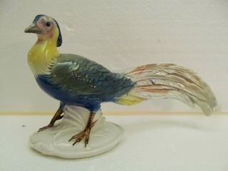 Vtg Antique Karl Ens Germany Porcelain Figurine Art Deco Pheasant Bird Glazed 7 "