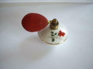 Rare Old Porcelain Perfume Bottle With Atomizer