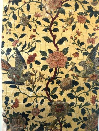 19th C.  French Floral and Bird Wallpaper.  (3049) 2
