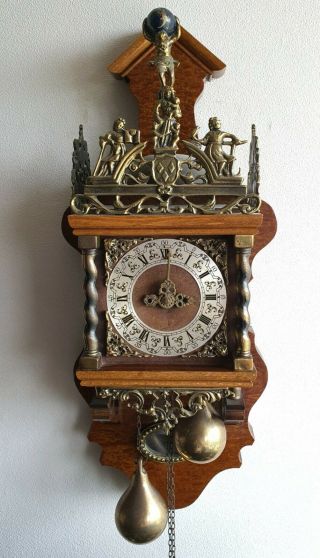 Large Warmink Zaanse Wall Clock 1963 8 Day Chain Driven Pendulum Bell Strike