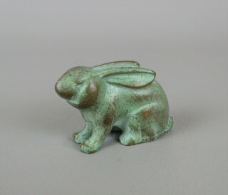 Vintage Srg Sell Right Gifts Aged Patina Bronze Rabbit
