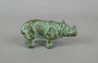 Vintage Srg Sell Right Gifts Aged Patina Bronze Rhinoceros