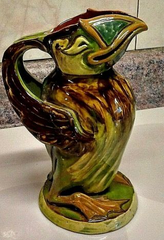 Vintage British Pottery - Kingfisher Pitcher - Signed By C.  H.  Brannam
