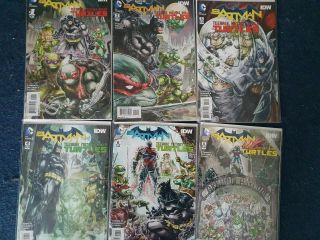 Batman/teenage Mutant Ninja Turtles 1,  2,  3,  4,  5,  6 Set Dc Comics & Idw Tmnt