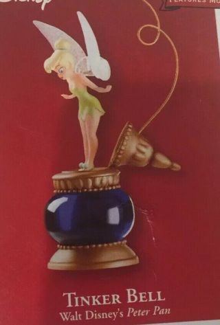 Hallmark Keepsake Ornament Disney Tinker Bell Peter Pan 2002 Windup Movement