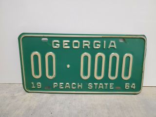 Vintage 1964 Georgia Sample License Plate 00 - 0000 Paint