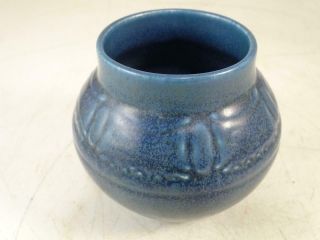 Antique Rookwood Art Pottery Pot Vase 2873 Vintage Xxix 4 " Wide Dark Blue Old