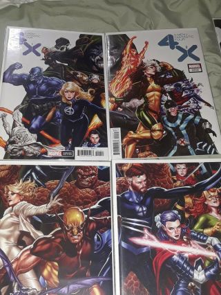 Marvel X - Men Fantastic Four Mark Brooks Connecting 1 - 4 Variant Complete Set Nm