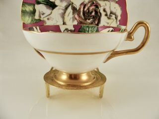ANTIQUE TAYLOR & KENT ART DECO STYLE CABBAGE ROSE TEACUP AND SAUCER - ENGLAND 2