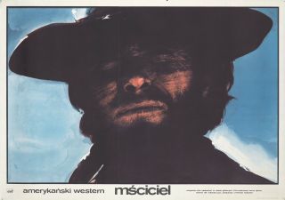 Vintage Poster Poland Film Clint Eastwood High Plains Drifter 1973