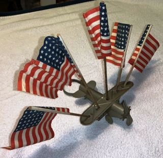 Vintage Spirit Of St.  Louis Airplane Automobile Flag Holder,  Model T A Fore Era