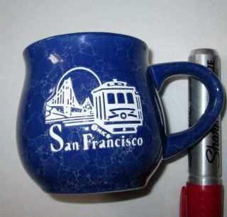 San Francisco Cable Car & Golden Gate Bridge Blue Coffee Mug,  Mico Euc