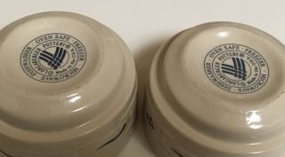 Longaberger Pottery USA Woven Traditions Blue 2 Custard Cups 3 - 1/2 