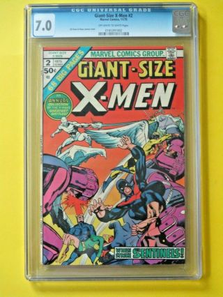 Giant Size X - Men 2 - Cgc 7.  0 - 1975 - Appearance By The Sentinels