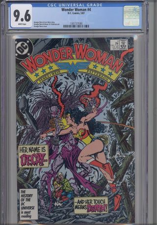 Wonder Woman (v2) 4 Cgc 9.  6 1987 Dc Perez Comic: Frame