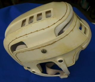 Vtg 1970s Cooper SK100 Hockey Helmet White Skateboard Hurling Made in Canada 2