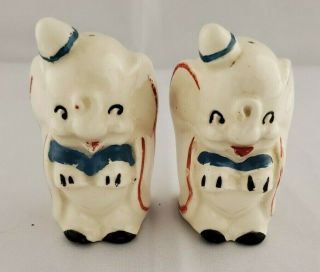 Vintage Disney Dumbo Ceramic Salt And Pepper Shakers
