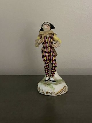 Antique 4” Harlequin Meissen Figurine