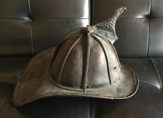 Vintage Antique Cairns Bro’s.  Brothers Leather Fire Helmet