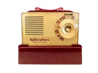 Vintage 50s Very Rare Hallicrafters Antique Old Rechargeable Tube Radio & Base