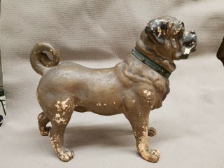Antique Austrian Terracotta Pug Attributed To Goldscheider - 8 "