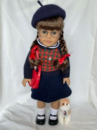American Girl Doll Molly Mcintire - Retired - With Bennett Dog