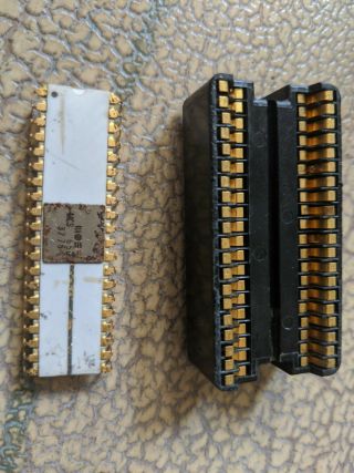 Vintage MOS 6502 Gold White Ceramic CPU Apple II 2