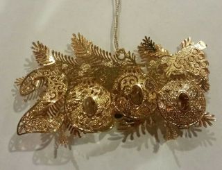 Danbury 23k Gold Plated Christmas Ornament " Christmas 2000 " 2000